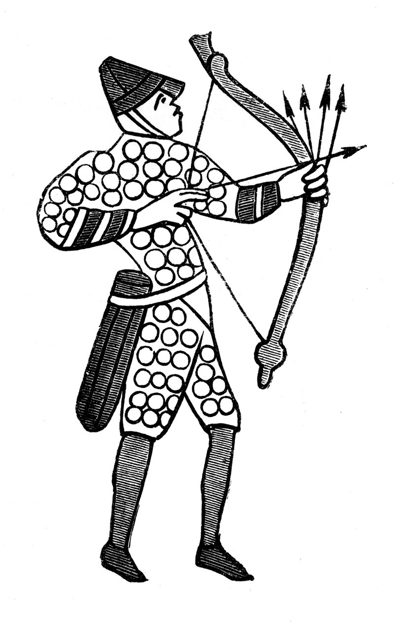 Normandisk bågskytt, Bayeuxtapet, c1070-talet, 1870 av Unbekannt
