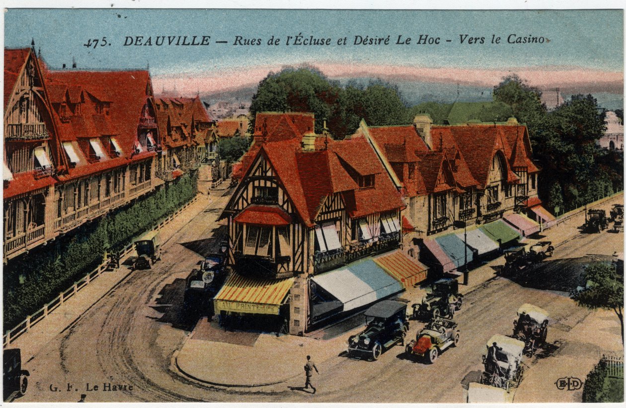 Normandie, Calvados (14), Deauville: korsvirkeshus streets de l