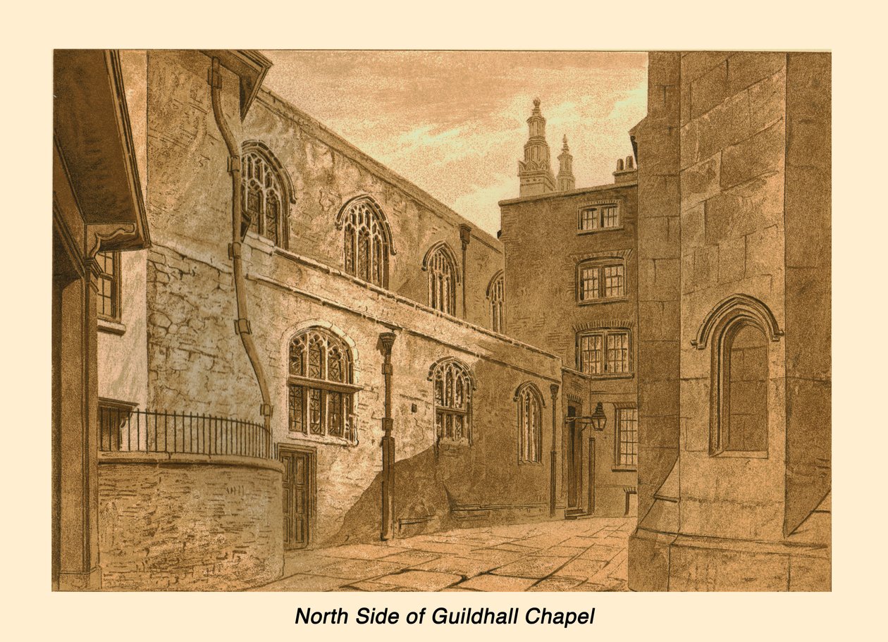 Norra sidan av Guildhall Chapel, 1886 av Unbekannt