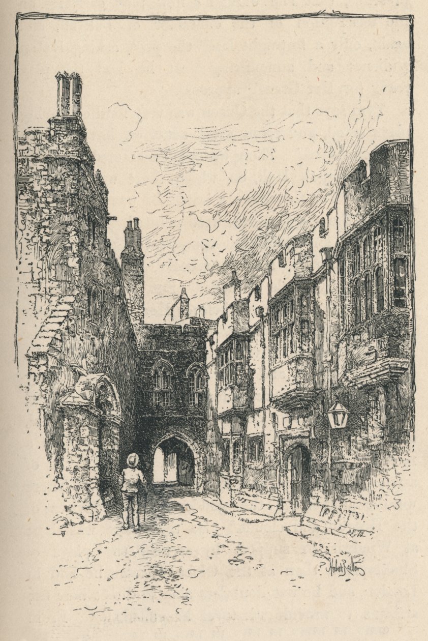 Northern Gate and Library, från King Johns Tower, 1895 av Unbekannt