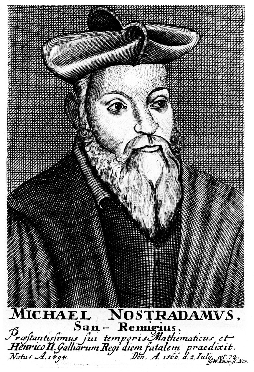 Nostradamus, fransk läkare och astrolog från 1500-talet, 1725 av Unbekannt
