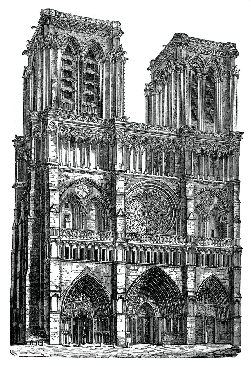 Notre Dame, Paris, 1870 av Unbekannt
