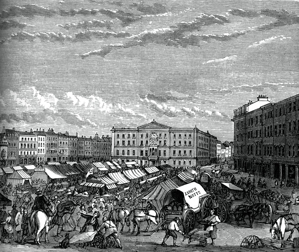 Nottingham Market Place, c1880 av Unbekannt
