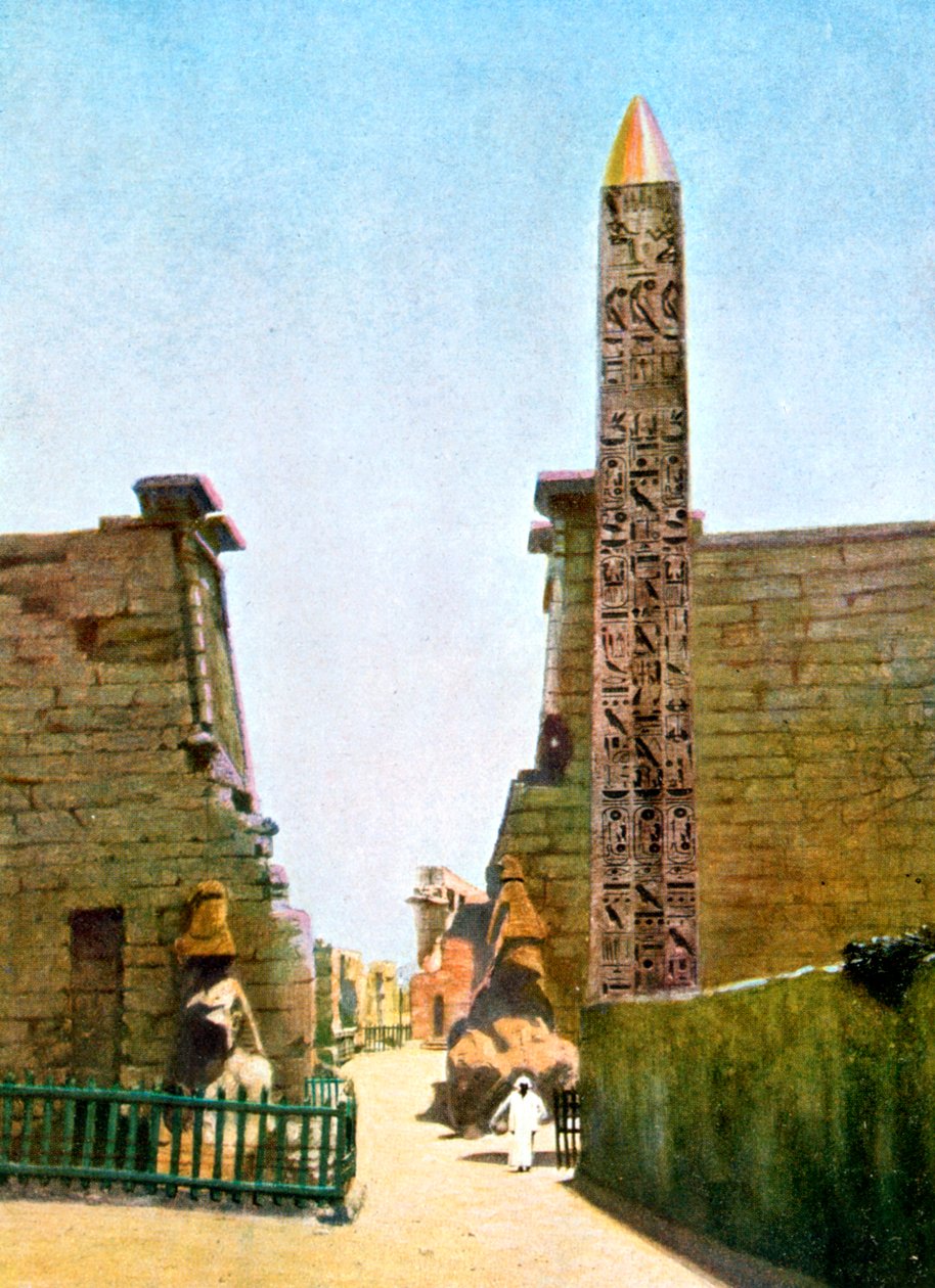 Obelisk vid Ramses II-templet, Luxor, Egypten, 1900-talet av Unbekannt