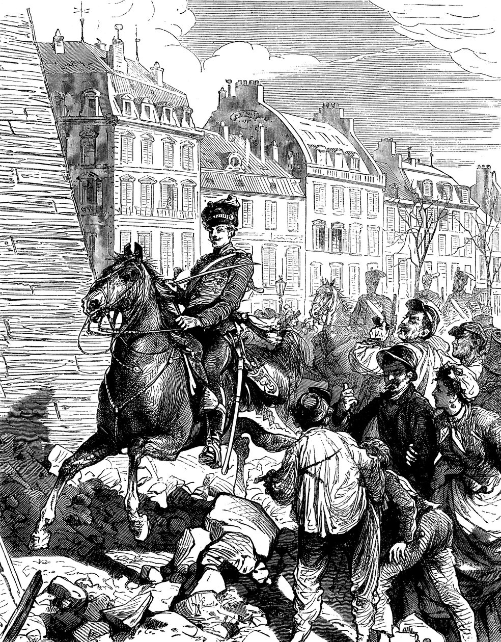 Tyskarnas ockupation av Paris efter det fransk-preussiska kriget, februari 1871 c1880 av Unbekannt