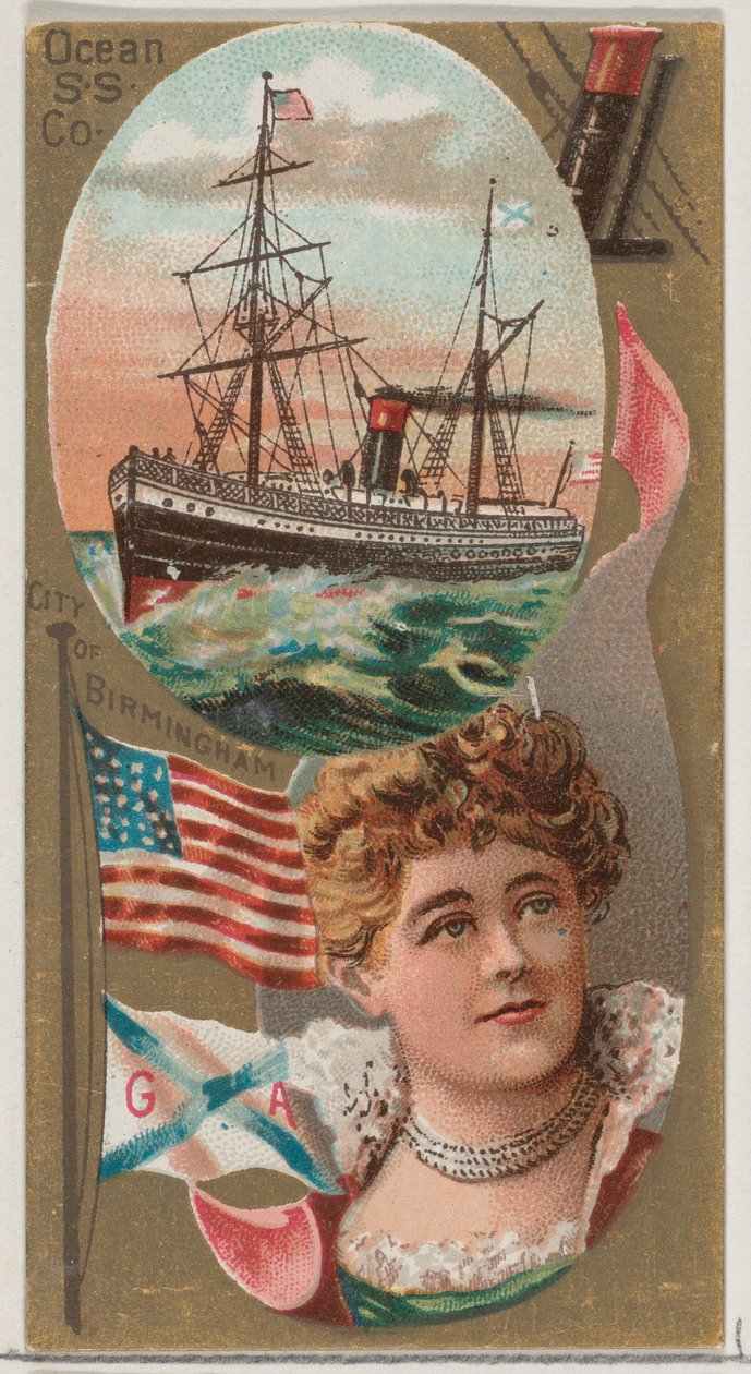Ocean Steamship Company, från Ocean and River Steamers-serien N83 för Duke brand cig..., 1887. av Unbekannt