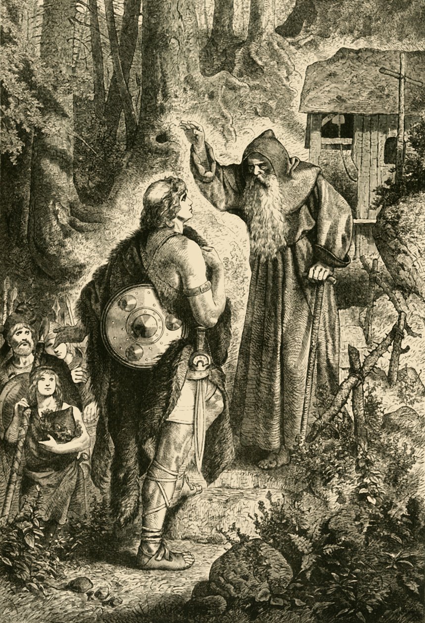 Odoacer och munken Serverinus, c400-talet, 1890. av Unbekannt