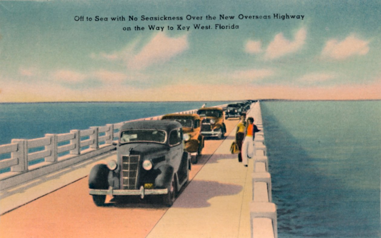 Off to Sea without Seasickness, New Overseas Highway till Key West, Florida, c1940-talet av Unbekannt