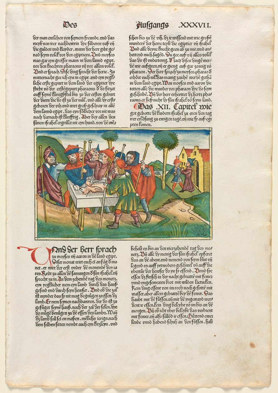 Offer av påsklammet från den tyska bibeln utgiven av Anton Koberger, Nürnberg, 1483. av Unbekannt
