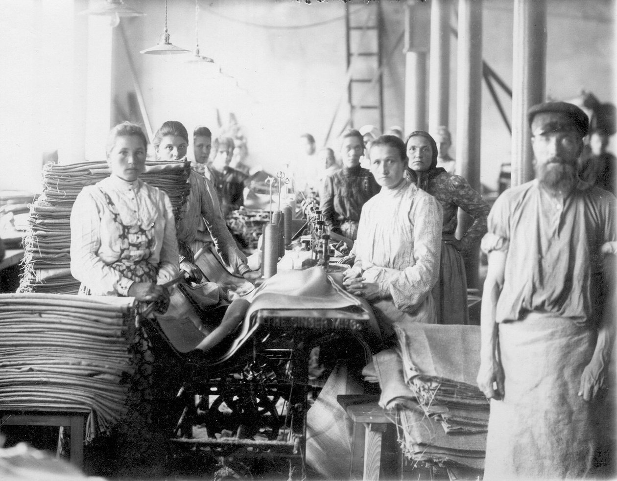Okulov textilpåsfabrik. Kulotino, 1905 av Unbekannt