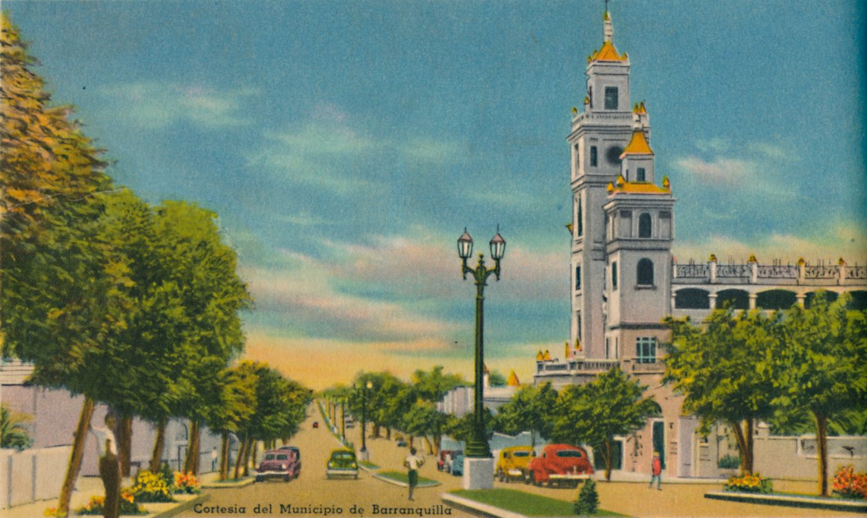Olaya Herrera Avenue, Barranquilla, c1940-talet av Unbekannt