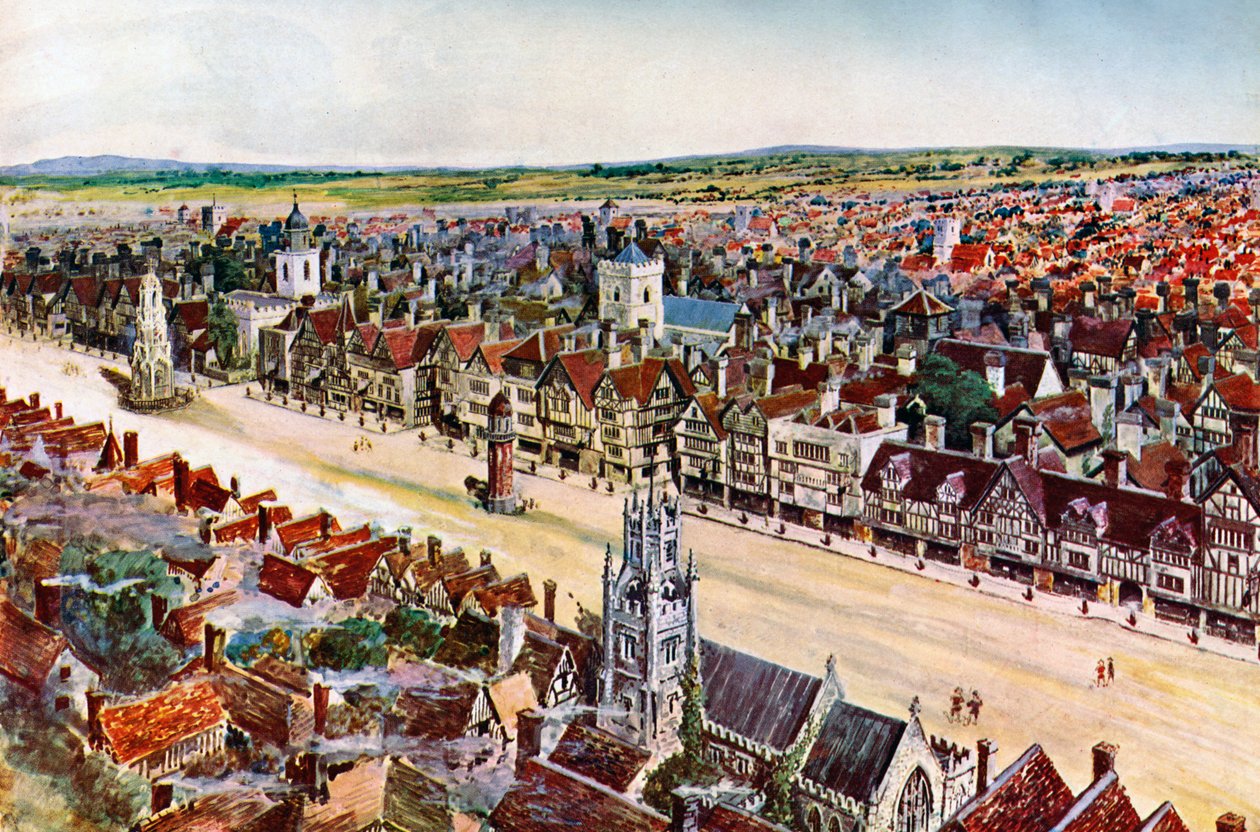 Gammal Cheapside, ca 1580, c1900-1920 av Unbekannt