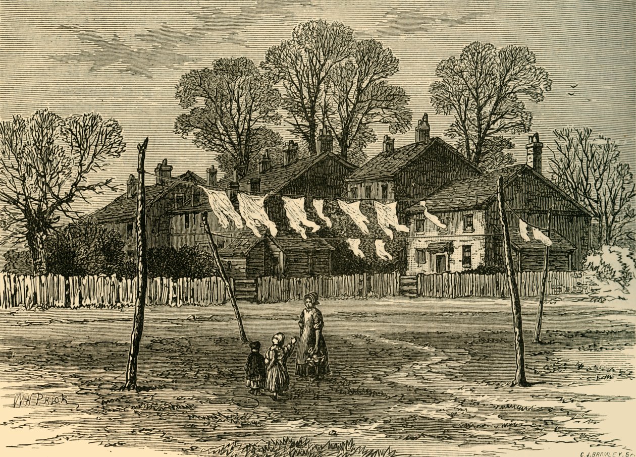 Gamla stugor på baksidan, c1878. av Unbekannt