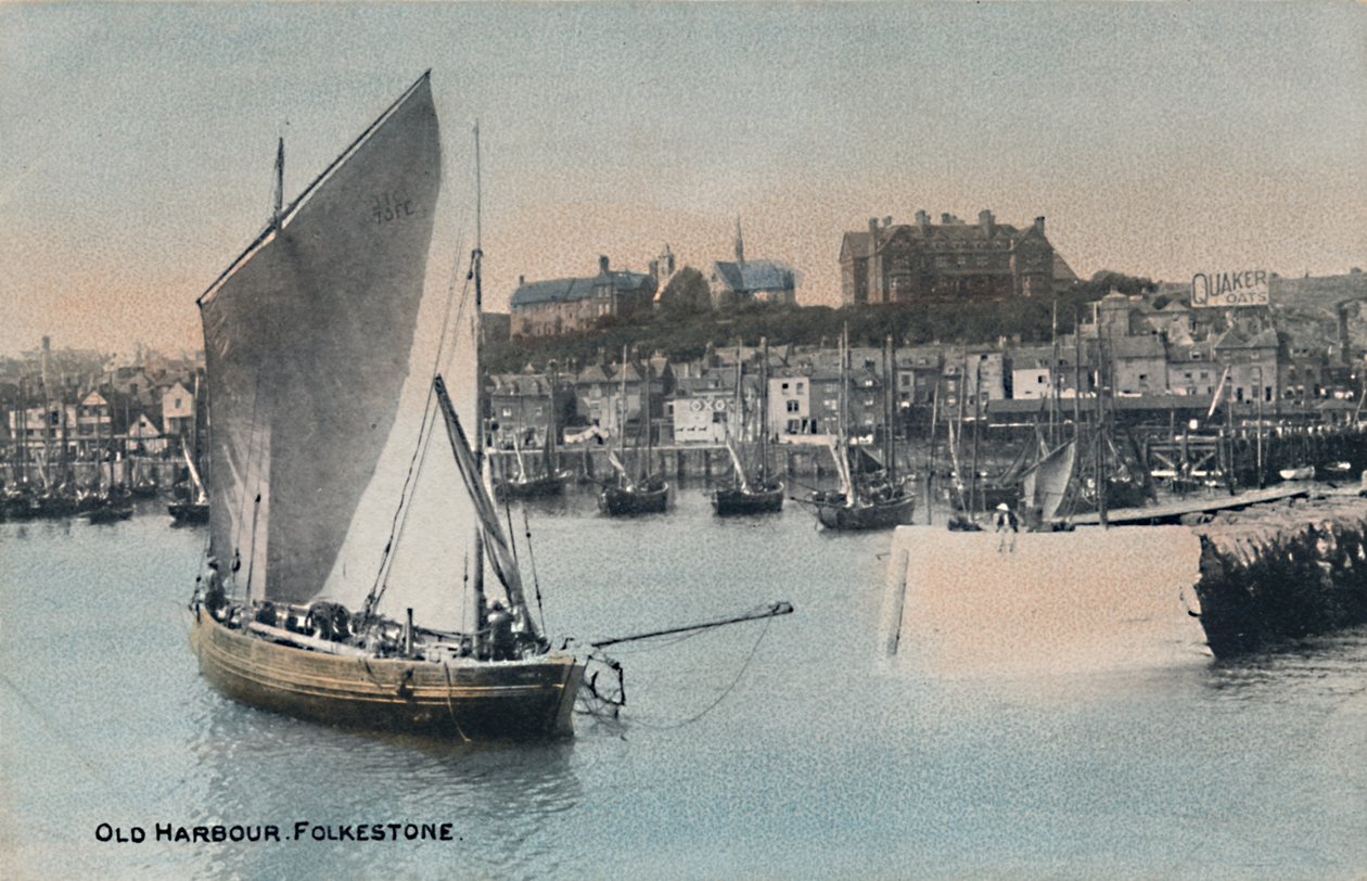 Gamla hamnen. Folkestone, sent 1800-tidigt 1900-tal av Unbekannt