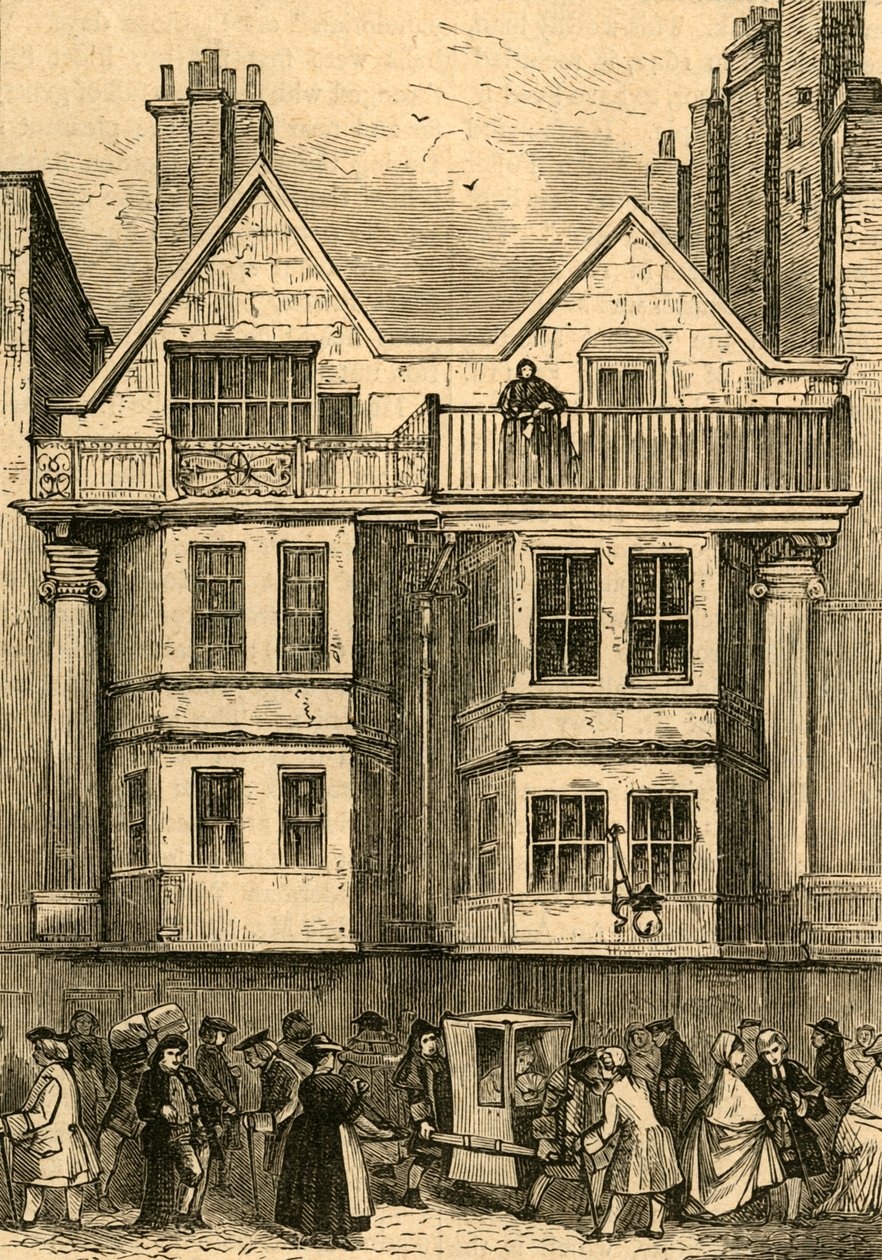 Gamla hus i Fleet Street, nära St. Dunstans kyrka, nu ombyggda 1897. av Unbekannt