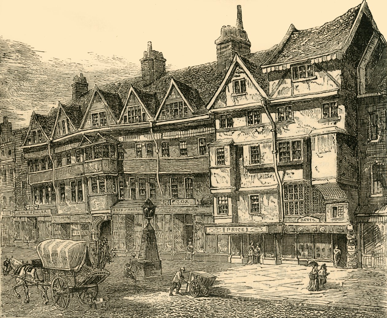 Gamla hus i Holborn nära Middle Row, c1872. av Unbekannt