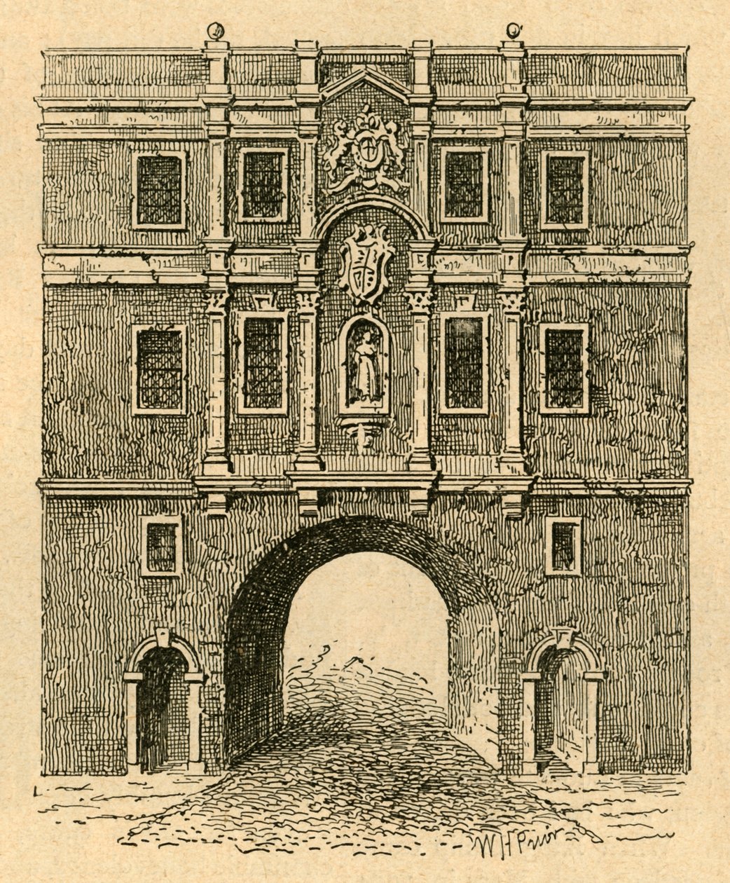 Old Lud Gate, från ett tryck publicerat omkring 1750, 1897. av Unbekannt