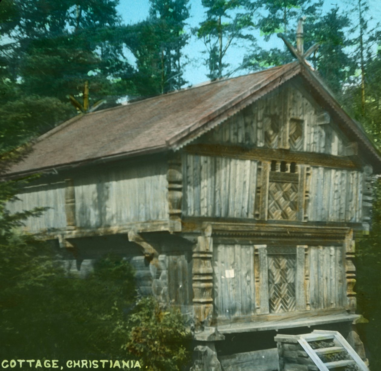 Gammal stuga, Christiania, Oslo, Norge, sent 1800-tidigt 1900-tal. av Unbekannt