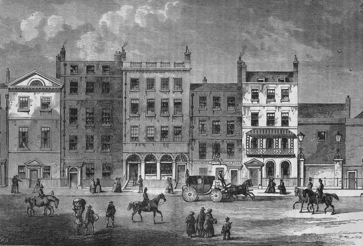 Gamla hus i Pall Mall, Westminster, London, c1830 1878 av Unbekannt