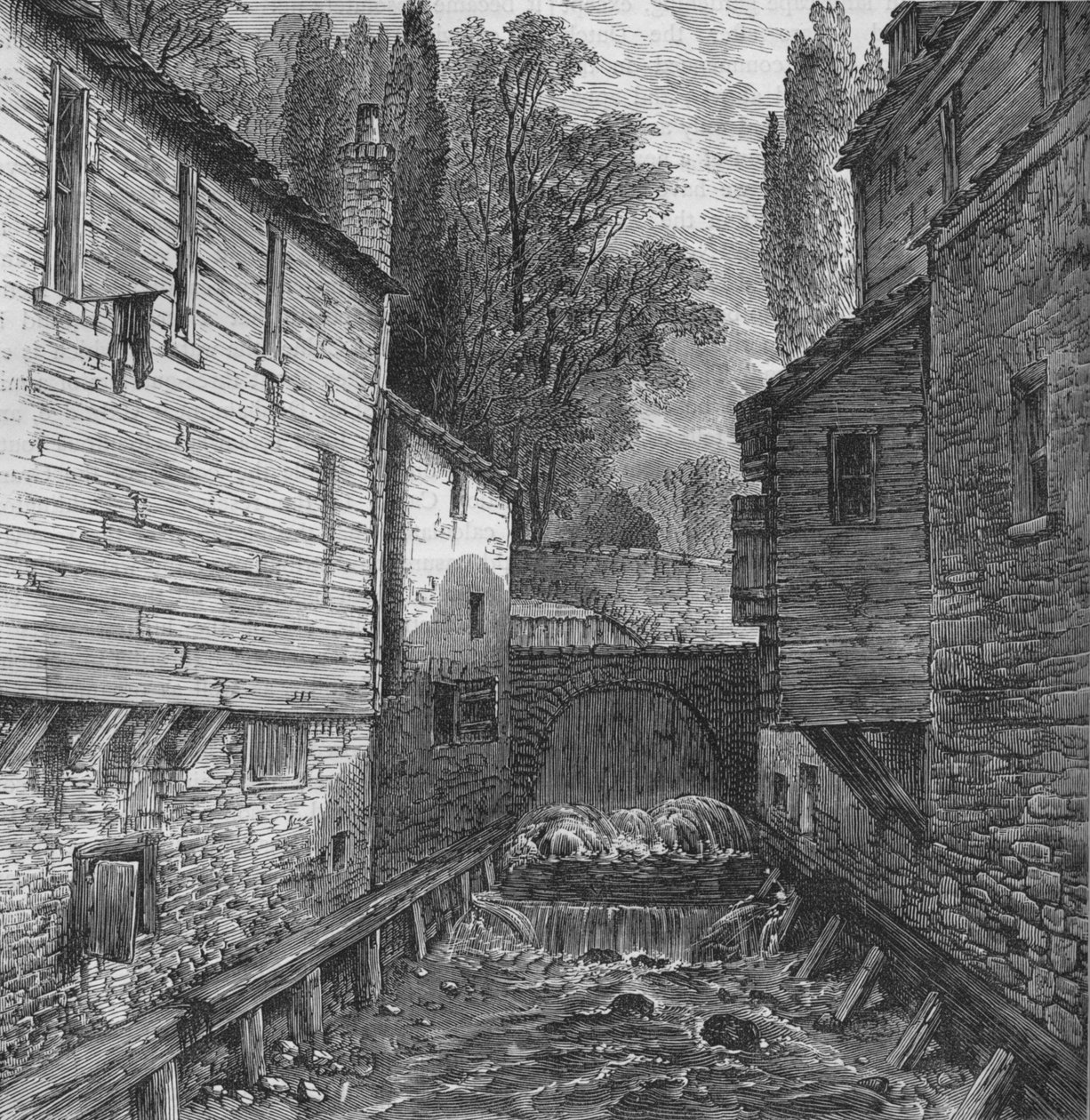 Gamla utloppet av Serpentine vid Knightsbridge, London, c1800 1878 av Unbekannt