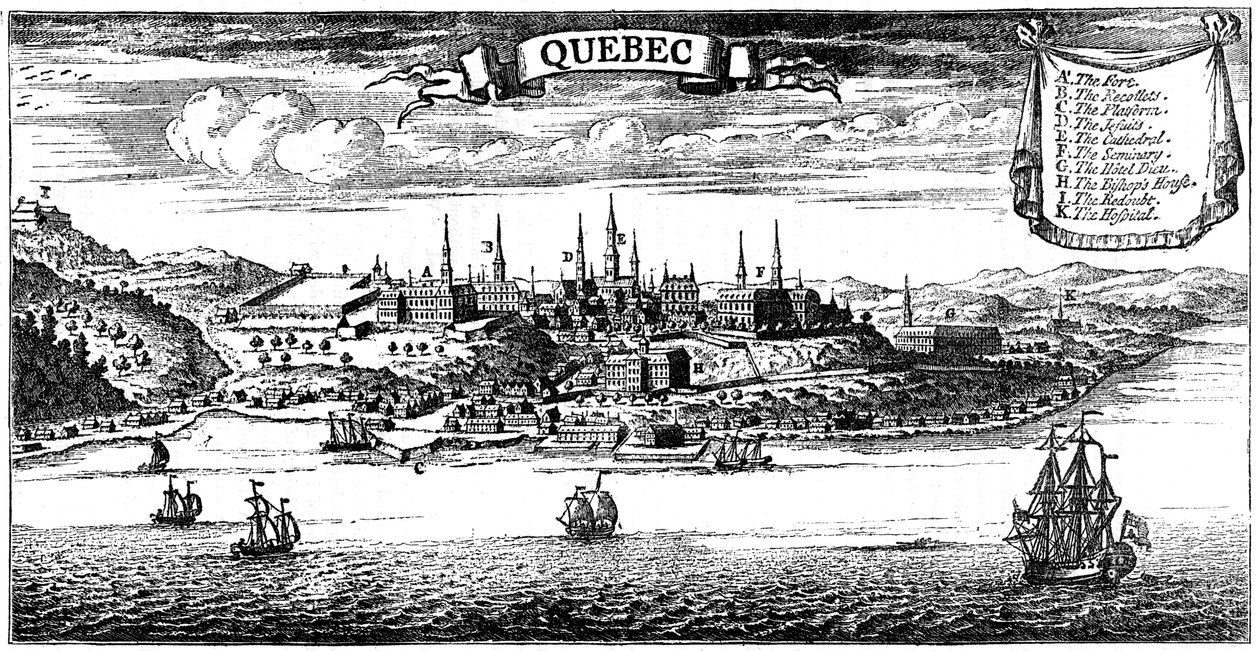 Gammal utsikt över Quebec, 1730 c1880 av Unbekannt