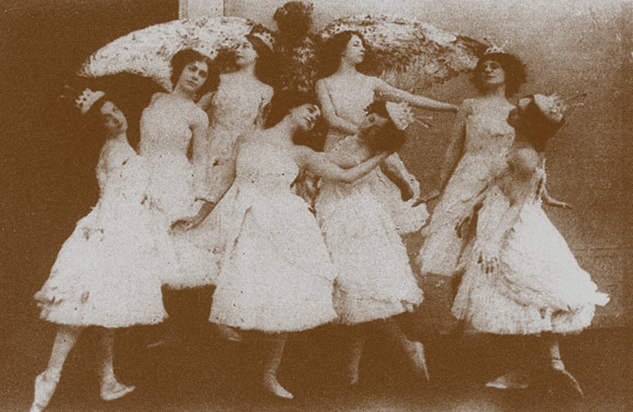 Olga Preobrajenskaya som Odette med Swans in the Ballet Swan Lake av Unbekannt