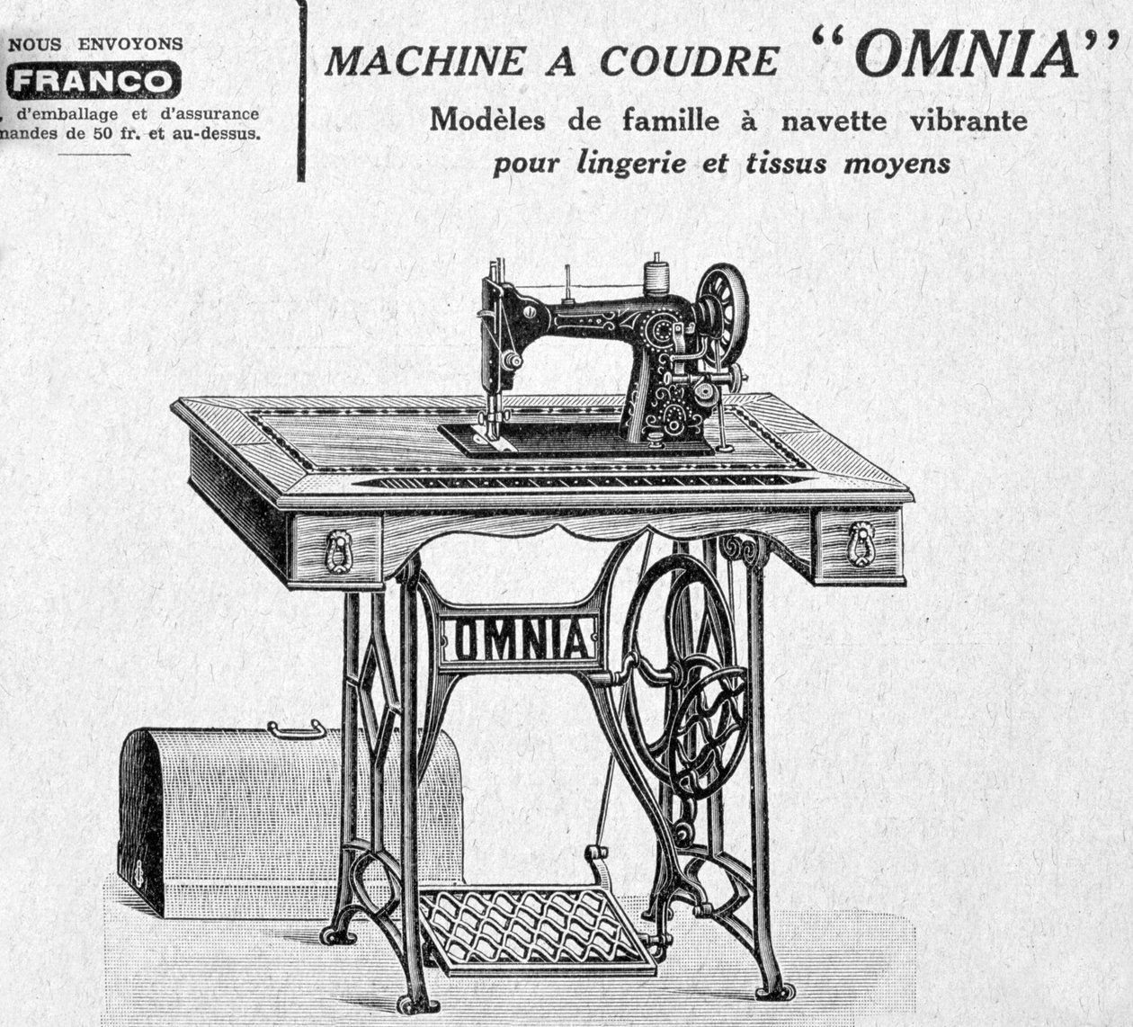 Omnia symaskiner annons, 1900-talet av Unbekannt