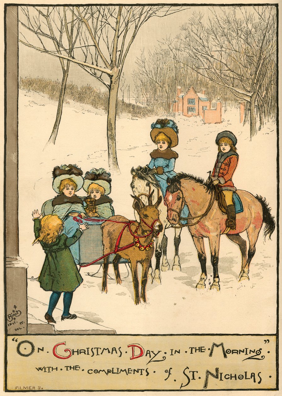 På juldagen på morgonen, med St. Nicholas komplimanger, 1883. av Unbekannt