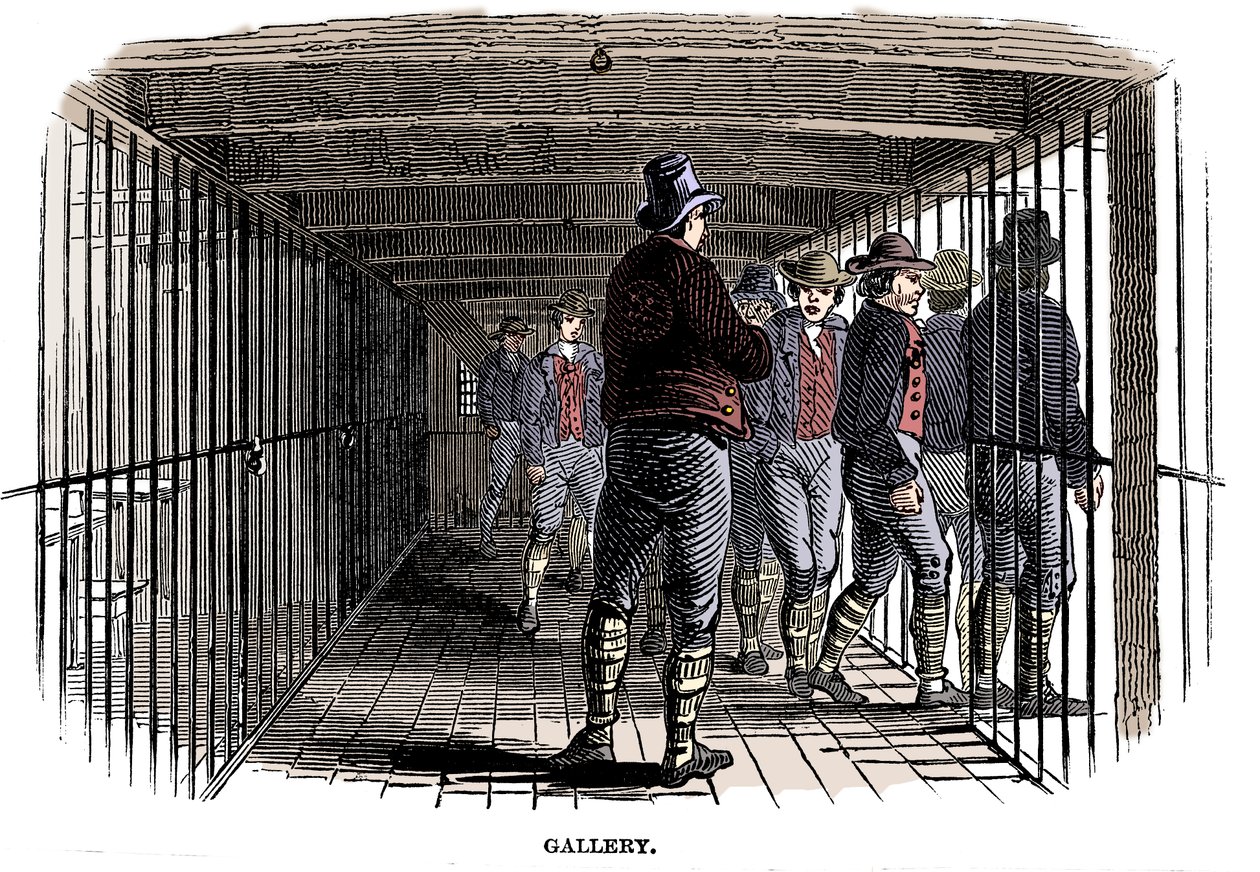 Ombord på en fängelsehulk, 1848 av Unbekannt
