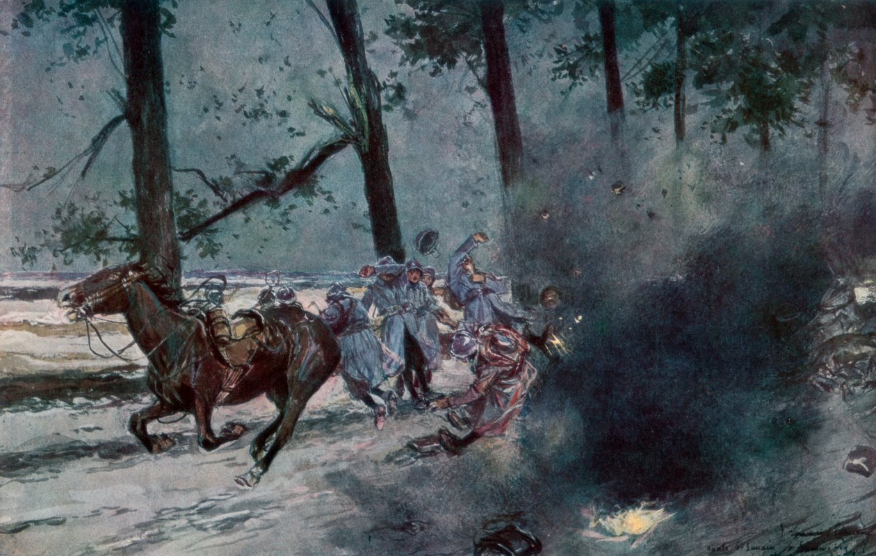 På vägen till Souain, Sommepy, Frankrike, första världskriget, 1915 1929 av Unbekannt