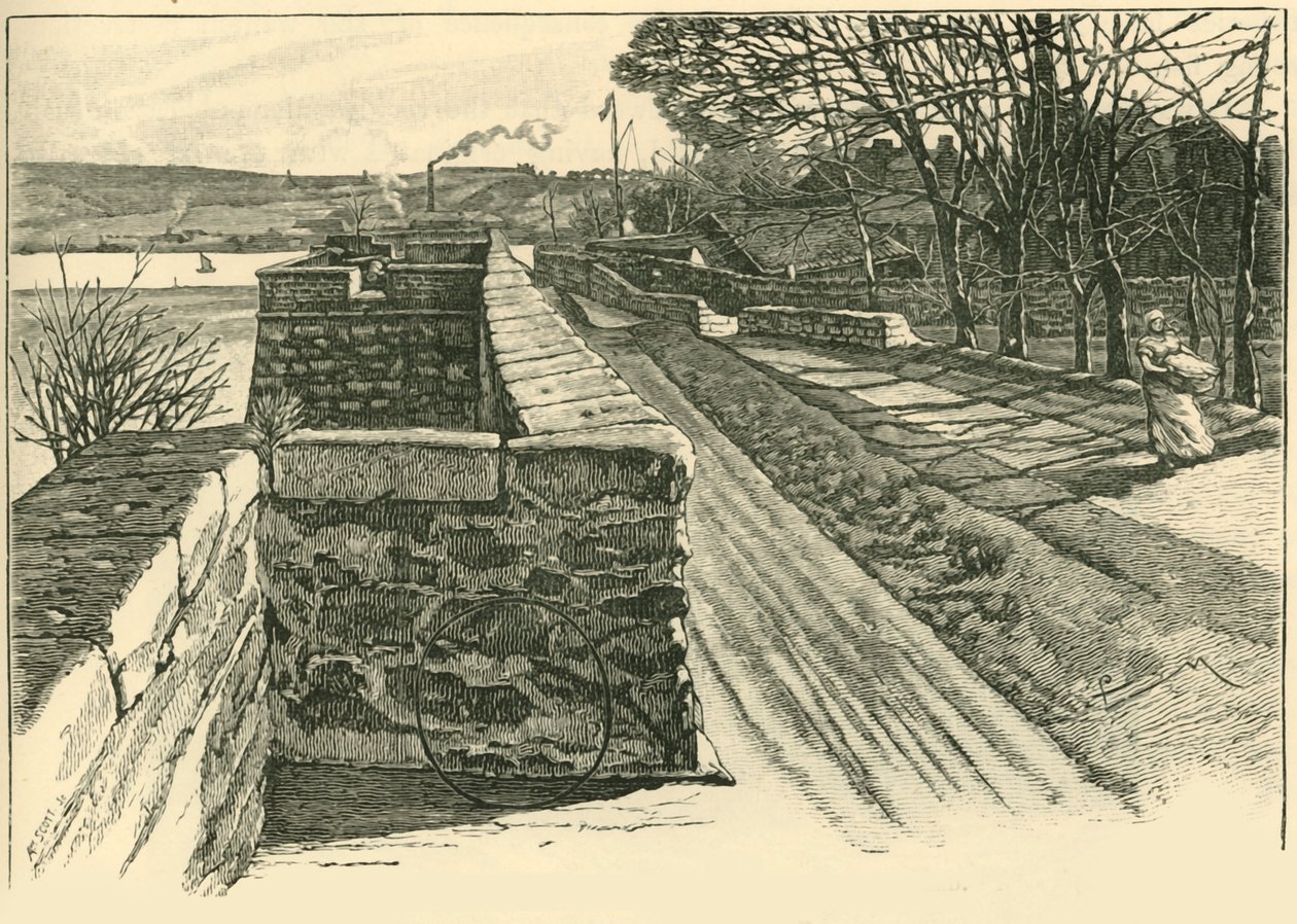 On the Walls of Berwick, Looking Across the Tweed, 1898. av Unbekannt
