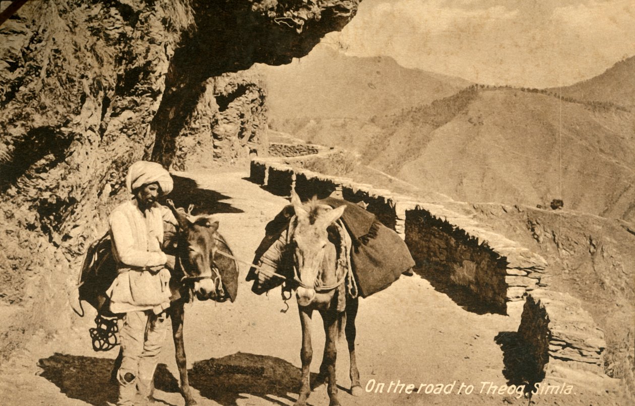 På vägen till Theog, Simla, c1918-c1939. av Unbekannt
