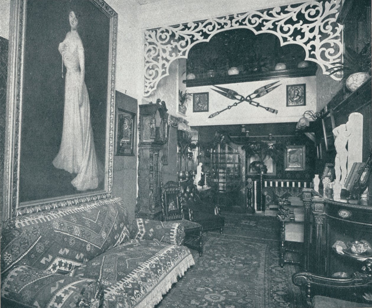Ett av mottagningsrummen på Sandow Institute, c1898 av Unbekannt