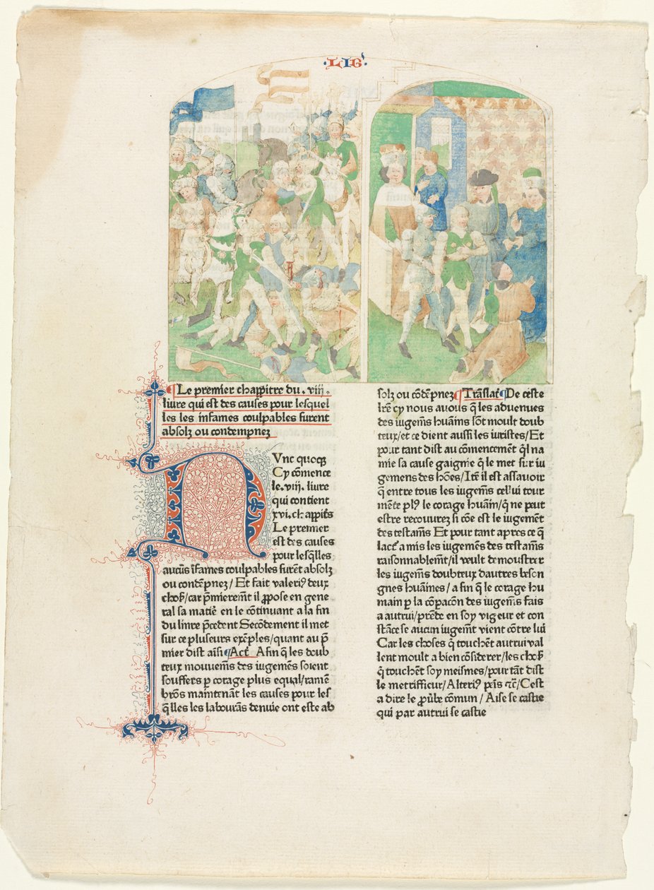 Öppningssidan av bok VIII av Valerius Maximuss 1476 av Unbekannt