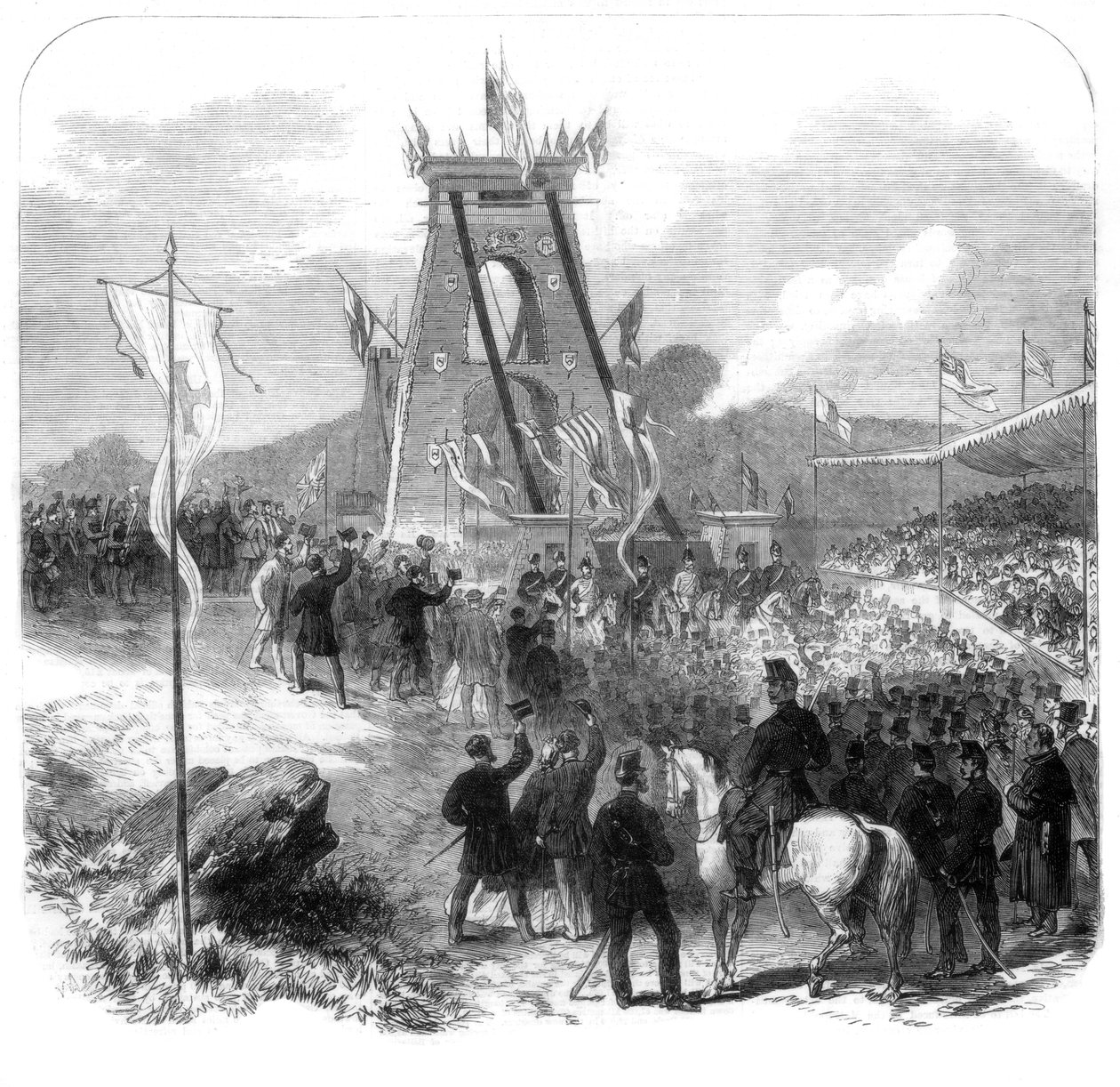 Öppnande av Clifton Suspension Bridge, Bristol, 1864 av Unbekannt