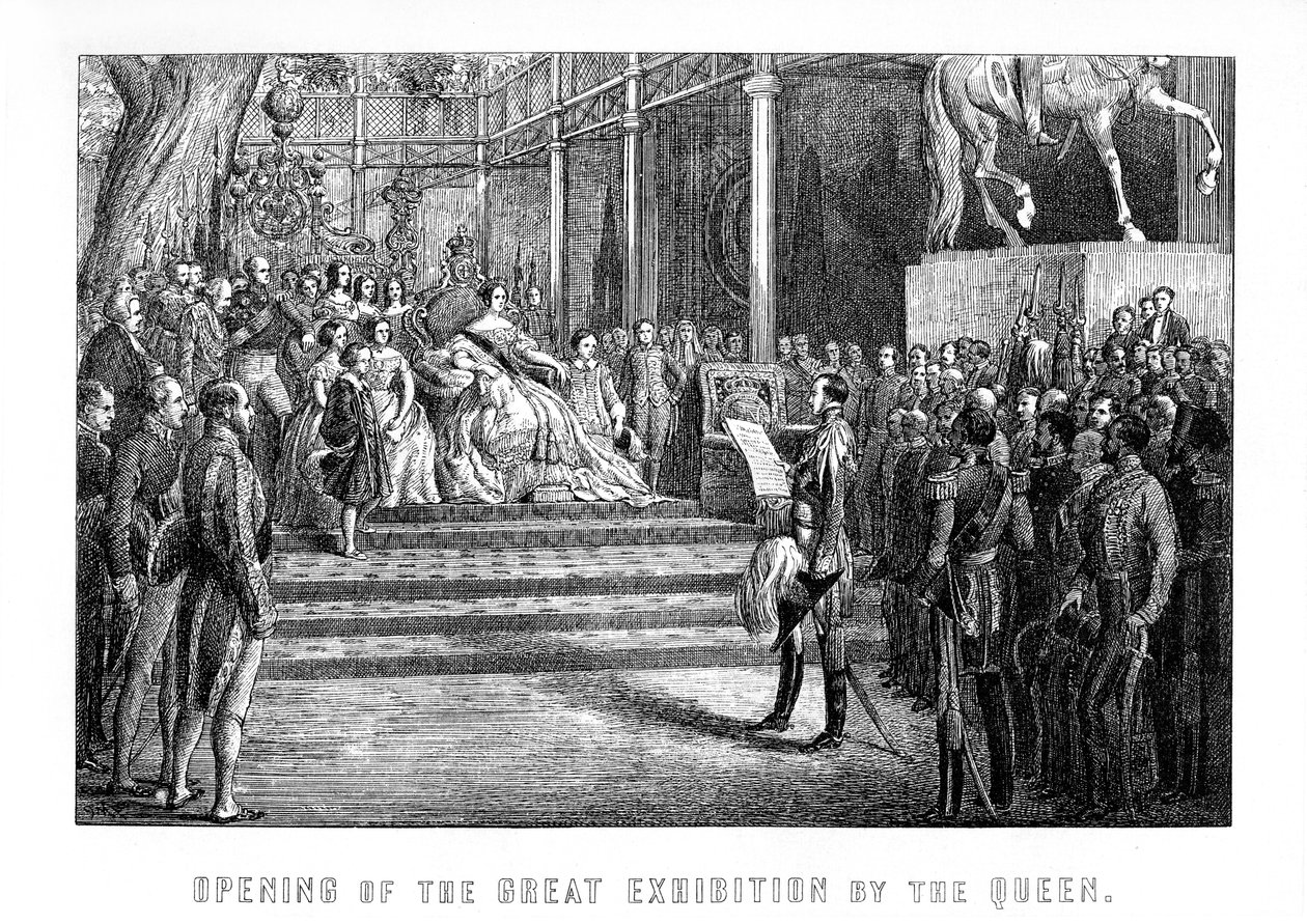 Invigning av den stora utställningen av drottning Victoria, Hyde Park, London, 1 maj 1851, 1899 av Unbekannt