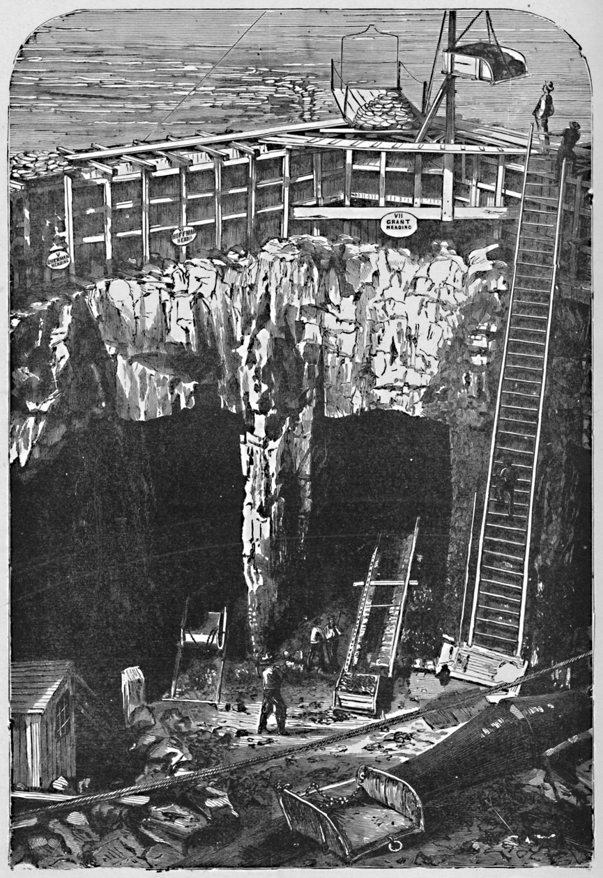 Öppnande av schaktet under helvetets port, 1883 av Unbekannt