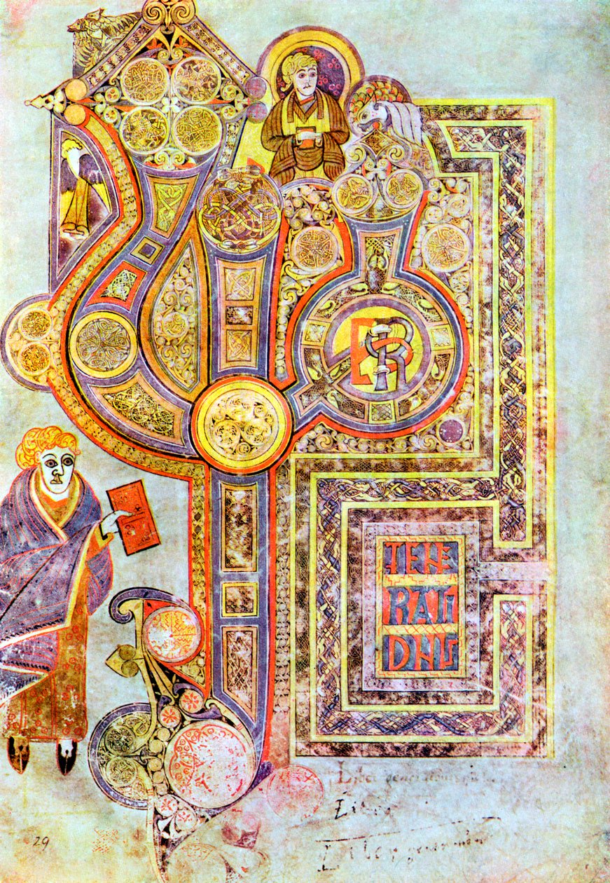 Inledande ord av St Matthews Evangelium Liber Generationes, från The Book of Kells, c800 av Unbekannt