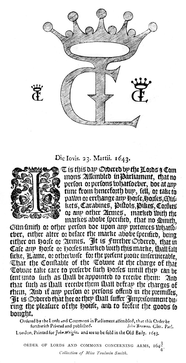 Lords and Commons Order angående vapen, 16431644, 1893 av Unbekannt