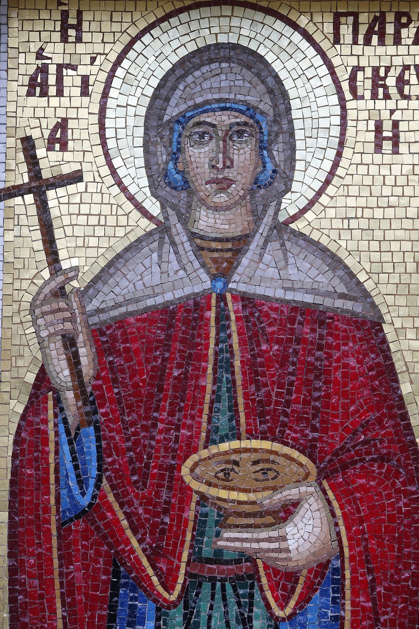 Ortodox mosaik i en by i Troodos. Sta Paraskevi, 20150510, Cypern av Unbekannt