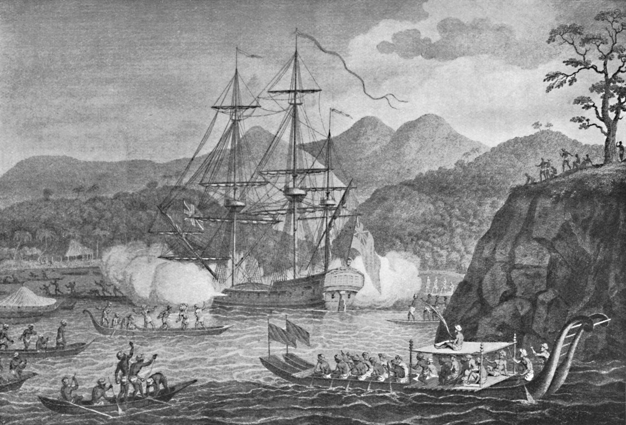 Otaheite överlämnades till kapten Wallis, 1773, 1904 av Unbekannt