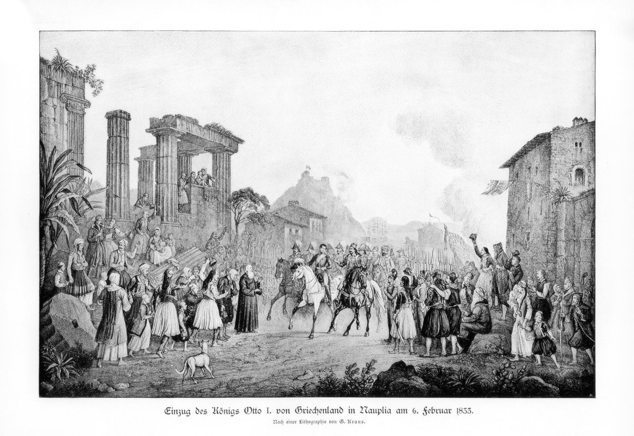 Otto I, kung av Grekland, landsteg i Nauplia, 6 februari 1833 1900 av Unbekannt