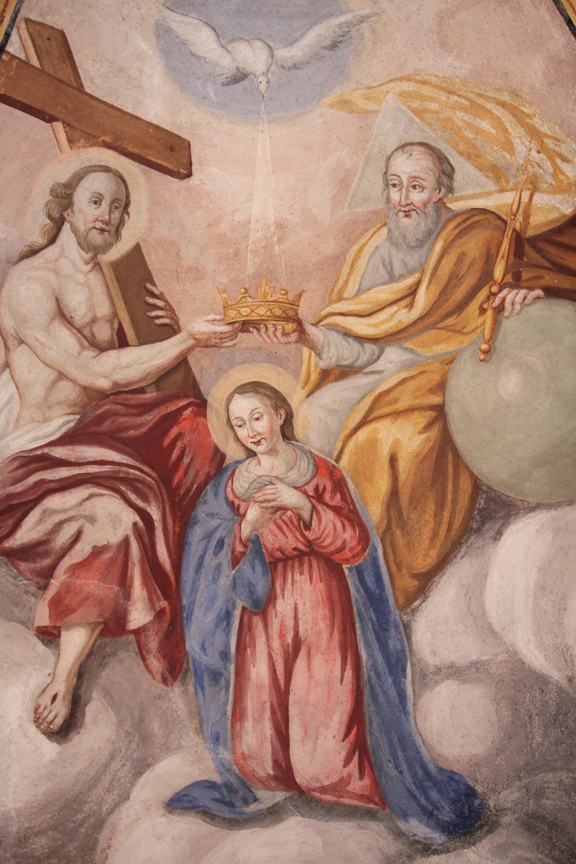 Our Lady of Assumption kyrka. Marias kröning Cordon Frankrike av Unbekannt