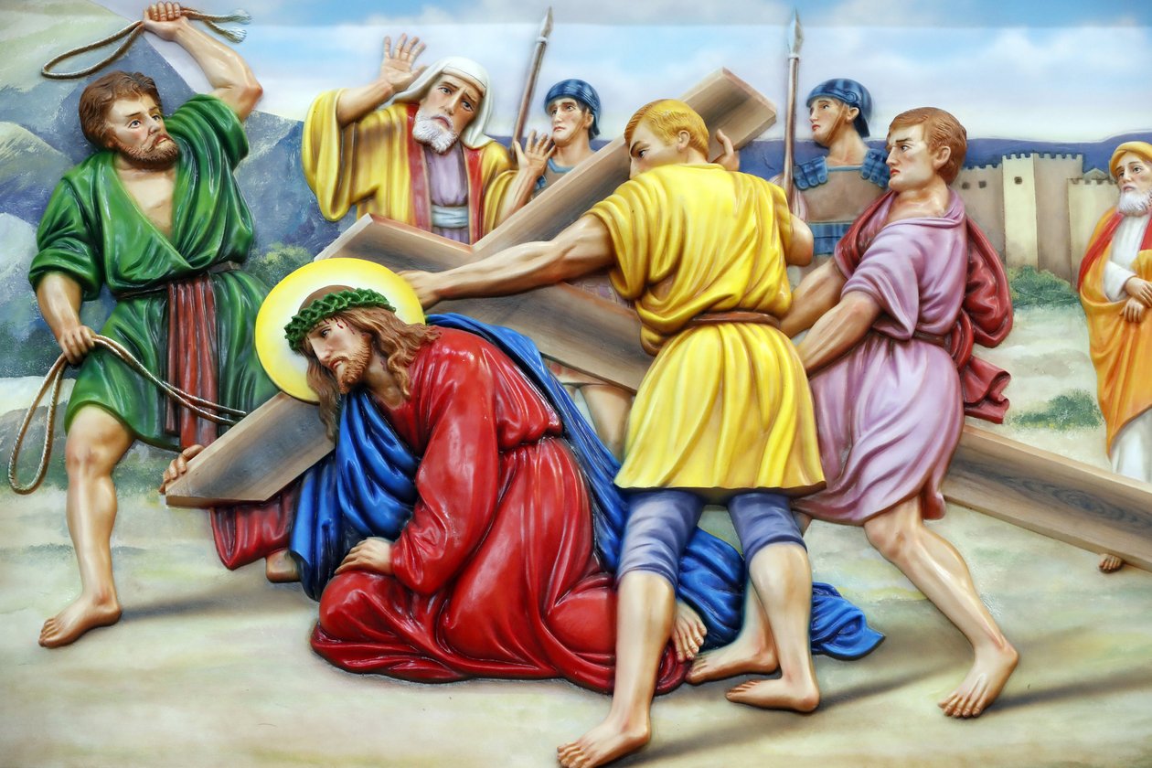 Vår Fru av Fatimas kyrka. Korsets väg. Station 3. Jesus faller för första gången. Ho Chi Minh City. Vietnam av Unbekannt