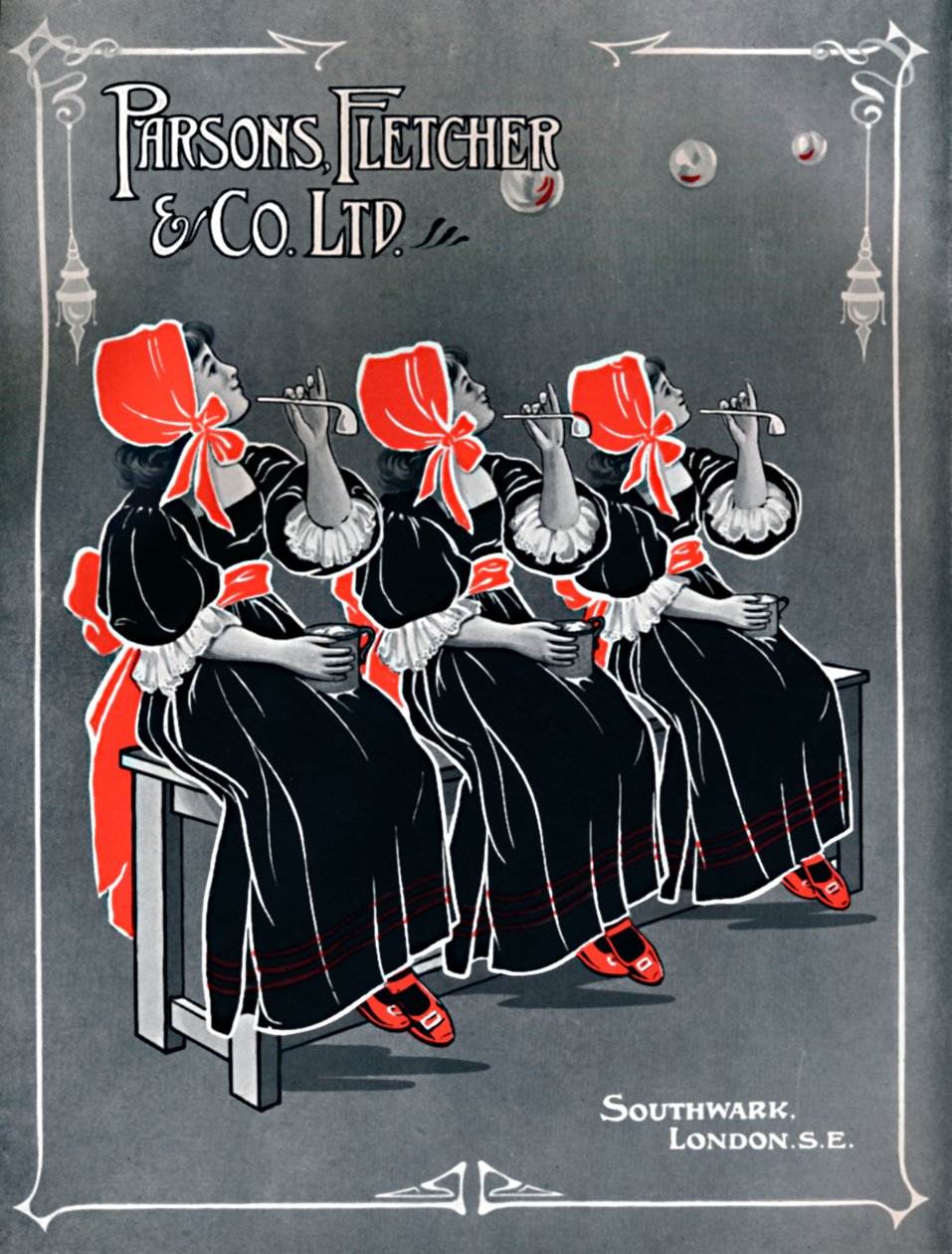 Våra tre små pigor - Parsons, Fletcher & Co. Ltd-annons, 1910 av Unbekannt