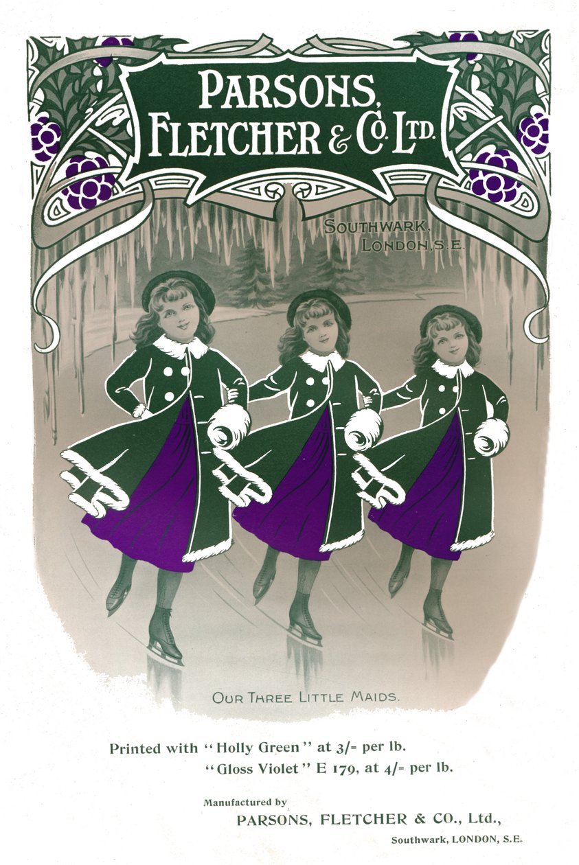 Annonsen Våra tre små pigor - Parsons, Fletcher & Co. Ltd, 1909. av Unbekannt