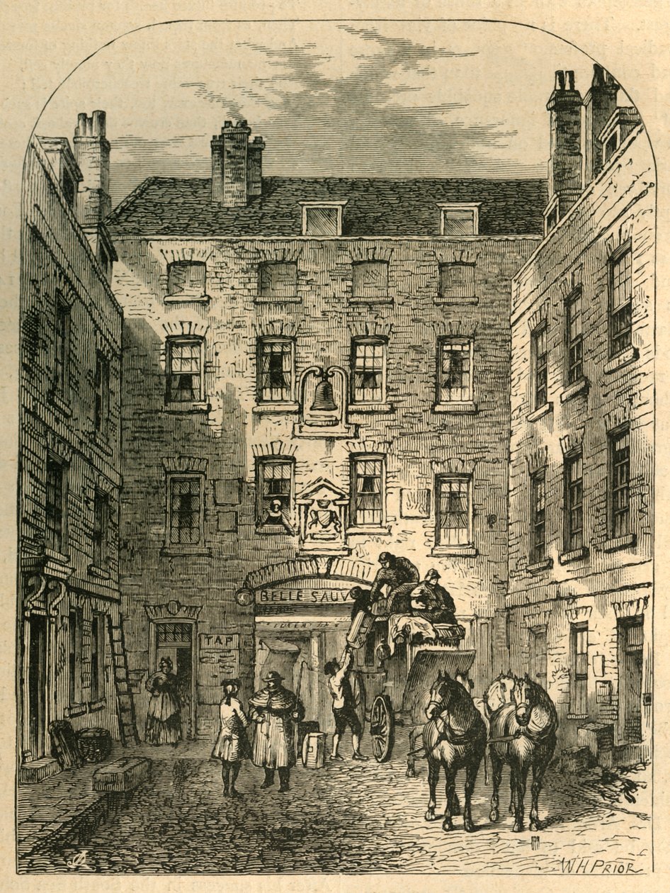 La Belle Sauvages yttre domstol 1828, 1897. av Unbekannt