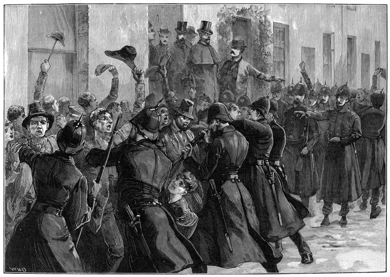 Utanför National Rent Office efter arresteringen av OBrien och Dillon, Loughrea, Irland, 1887 av Unbekannt