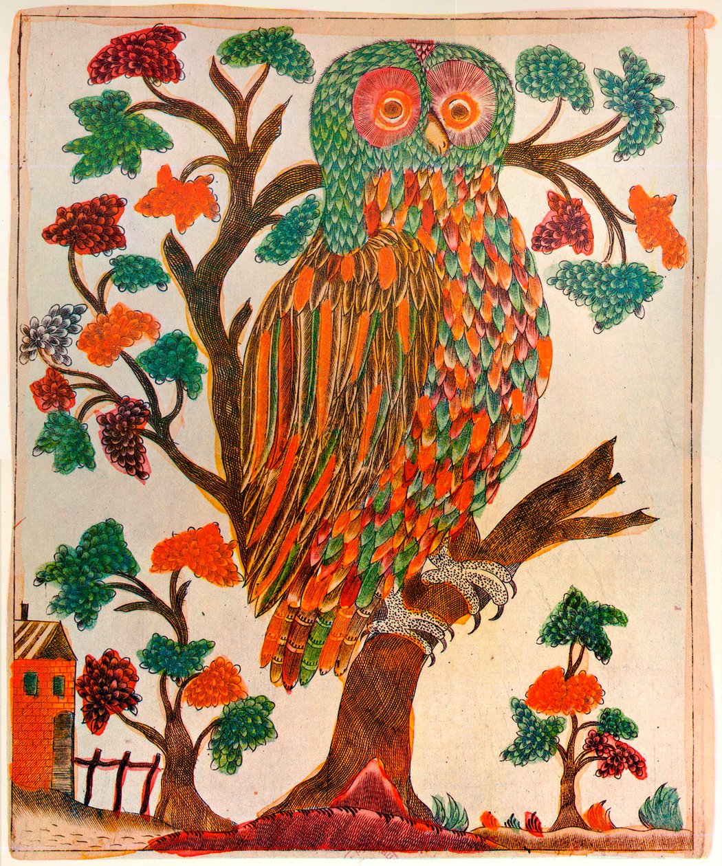 Uggla, Lubok-tryck, 1800 av Unbekannt