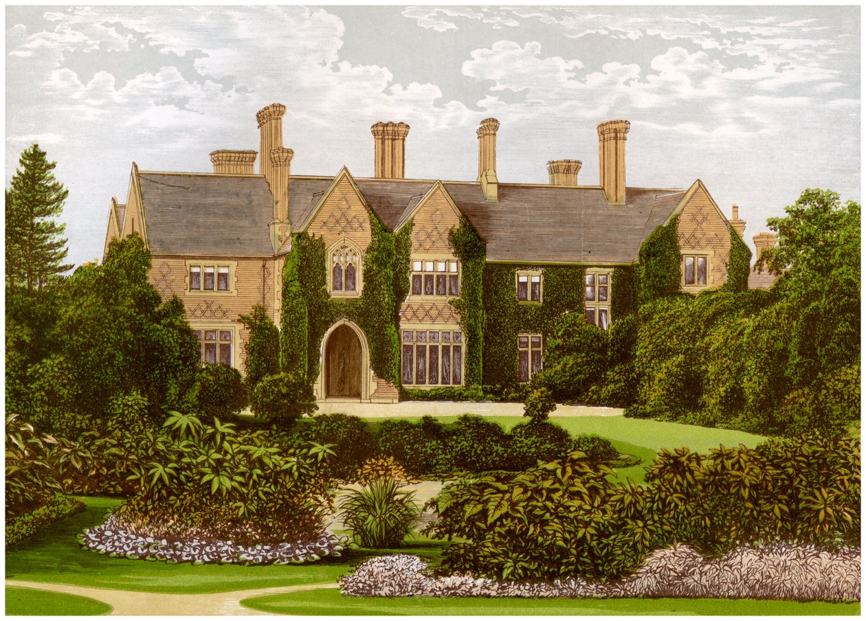 Oxley Manor, Staffordshire, hem för familjen Staveley-Hill, c1880 av Unbekannt